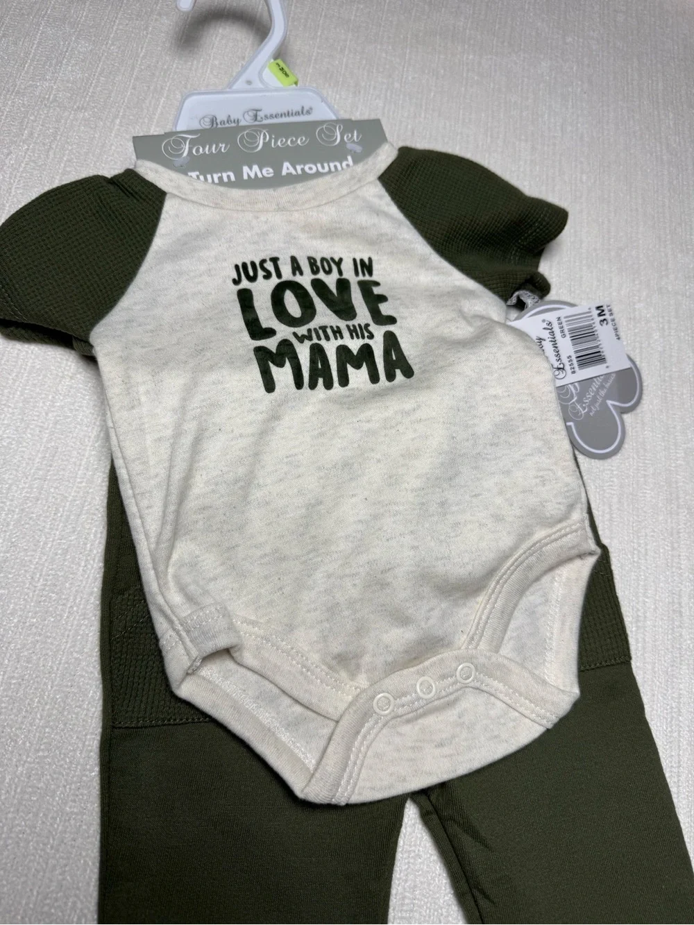 Essentials Women Sweater Cream with Olive Green Accents